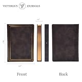 VICTORIA'S JOURNALS Skórzany dziennik vintage twarda okładka notatnik w linie stary dziennik podróży, rozmiar A5 14 x 20 cm