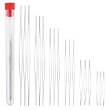 18 aghi per perline, 6 misure, occhio grande, bottiglia inclusa, per infilare perline, agh...