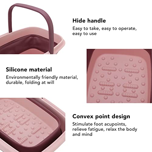 Tina de Baño Plegable de Silicona para Pies Rosada miniatura 6
