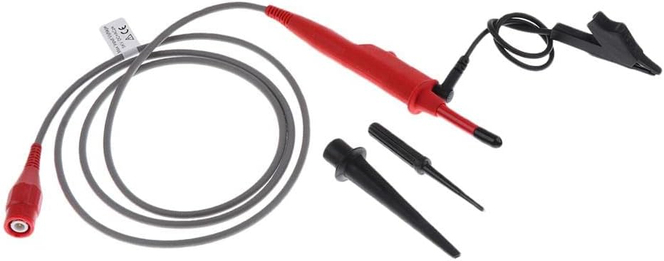 Professional 300MHz 100:1 Oscilloscope Probe for Accurate Signal Measurement with BNC Male, Fully Insulated Grounding Wire, and Compensation Capacitance Adjust Hole for Engineers