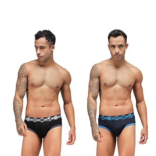 Image of Zoiro Men Cotton Blend Printed Marvel Brief Pack of 2 |Colours May Vary