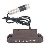 Irfora Dual Coil Soundhole Pickup with Guitar Volume Tone Control Pickup, Passive Acoustic Soundhole Pickup with Adjustable Volume and Tone, Vintage Rosewood Design for 39-42 inch