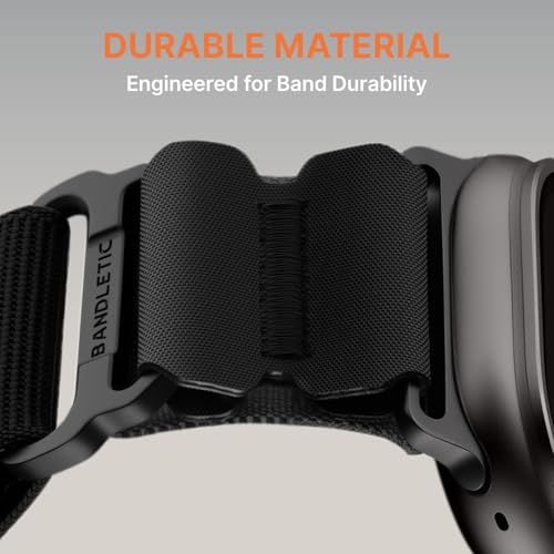 Image of Bandletic Compatible with Apple Watch Bands for Men Women, Wide Tactical Stretchy Nylon Soft Sport Strap for iWatch 49mm(Ultra 3 /2 /1),46mm(11 /10),45mm(9 /8 /7),44mm(SE3 /SE2 /SE /6 /5 /4),42mm(3 /2 /1)