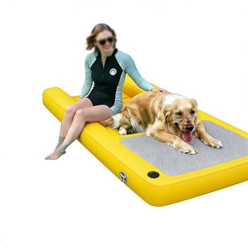 Rampe d'eau gonflable pour chien échelle de secours piscine jaune - 2