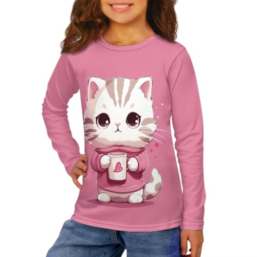 Image of Long Sleeve Shirts for Girls Winter Tops 3-16t Cartoon T Shirts for Fall Clothes