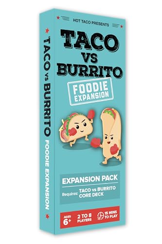 Taco vs Burrito Foodie Expansion Pack - Requires Core Game to Play - Card Game Created by a 7-Year-Old and Perfect for Families Friends Adults Teens & Kids.