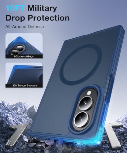 Image of NO.1 Magnetic for Samsung Galaxy Z Fold 8 Case with MagSafe | [Military Grade Drop Tested][Translucent Matte][Anti-Fingerprint] Soft Silicone Bumper for Samsung Fold 8 Case Slim,Blue