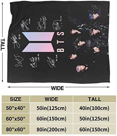 DYOCUIOC Kpop group Blanket 100x125cm Throw Blanket Couch Bed Sofa Fleece Blanket Super Soft Fuzzy Warm Cozy Flannel Fleece Bed Blanket Lightweight Decorative Living Room