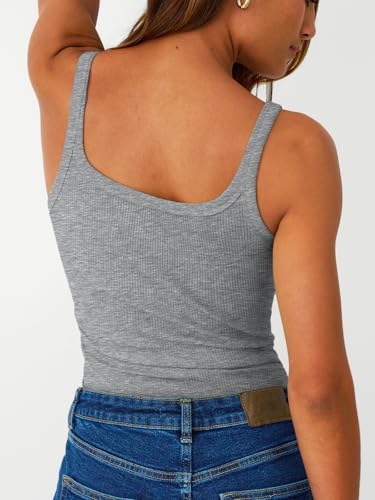 SUNBS Tank Tops for Women Ribbed Spaghetti Strap Camisole Racerback Summer Workout Tops Trendy Clothes Going Out 2025 3Pack4