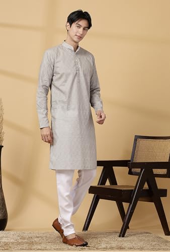 Image of Majestic Man Men's Cotton Regular Fit Casual Kurta
