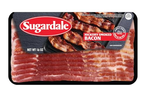 Sugardale Hickory Smoked Bacon |Product of USA | Gluten Free Hickory Smoked 16 oz- Chilled