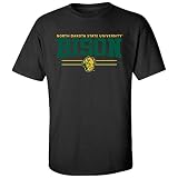 CornBorn NDSU Shirt for Men - NDSU Bison Apparel Mens - North Dakota State Tshirt - 3-Stripe - Black - Large