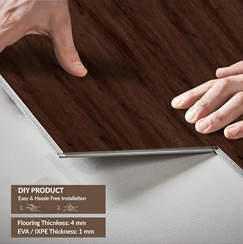 Image of Plantex Interlocking Sound Insulated Floor Tiles /SPC Tiles for Floors /Click N Lock Wooden Flooring for Livingroom /Kitchen /Bedroom -60 Square Feet /20 Tiles,Route-DIY Installation(Water&Fire Resistant)