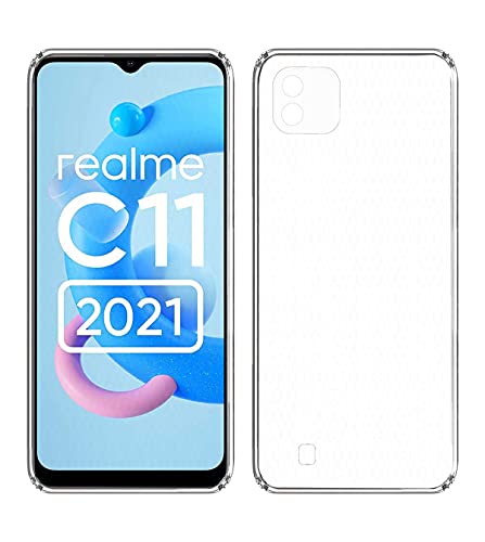 Image of Soft Flexible Silicone Back Cover Compatible with Realme C20, Transparent Case