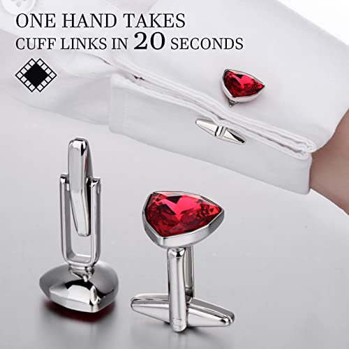 Swarovski Crystal Cuff links and Tuxedo Studs for Men in Gift Box, Birthday Christmas Valentines Day Gifts, Mens Jewelry or Accessories for Wedding Party3