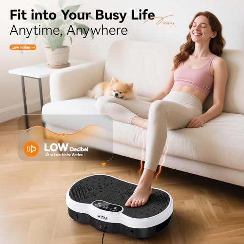 Vibration Plate Exercise Machine, Whole Body Shake Plate Vibrating Platform with Resistance Bands Slot, 300 Lbs Capacity, 120-Speed, 9 Workout Modes for Home Fitness, Relaxation - image 7
