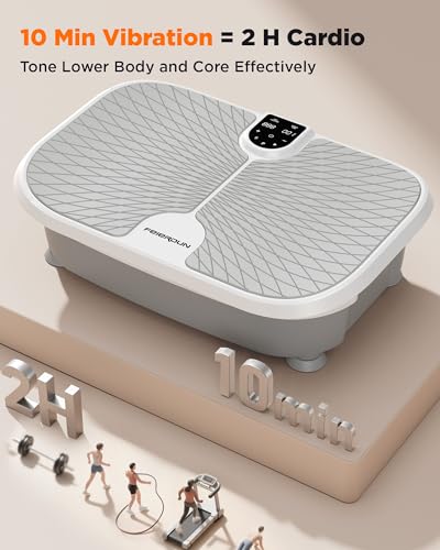 Image of FEIERDUN Vibration Plate Exercise Machine, 330 LBS Capacity Vibration Plate for Lymphatic Drainage, Max Space for Whole-Body Workout & Relaxation at Home