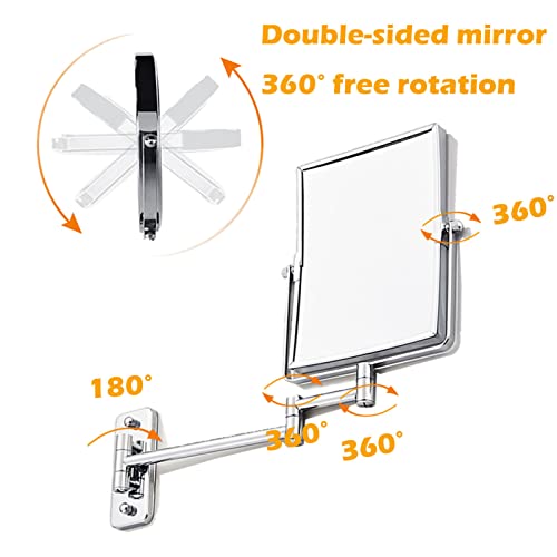 Espejo de maquillaje rectangular de pared con aumento 3X miniatura 5