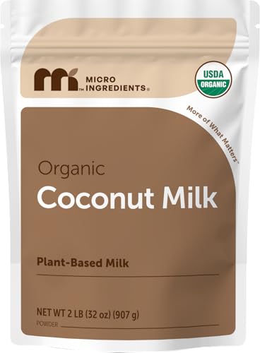 Micro Ingredients Organic Coconut Milk Powder, 2 Lb | Plant-Based Creamer for Coffee, Tea & Smoothies | Rich & Creamy, Easy Mixing | Non-GMO, Gluten-Free, Keto & Paleo Friendly