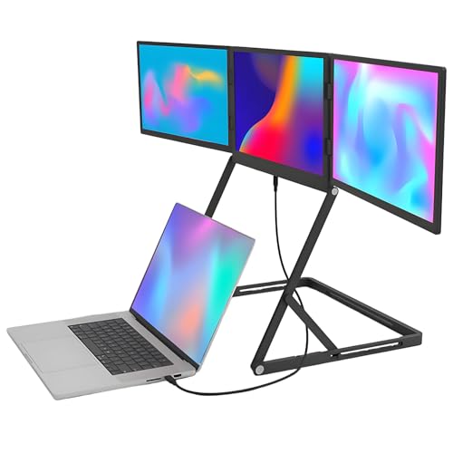 Image of Laptop Extender,15.6in 1080P FHD Lightweight Triple Screen Monitor,for Design Video Editing,Type-C /HDMI /USB-C Plug-Play