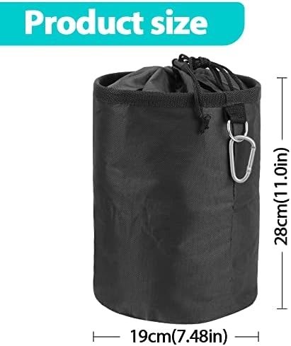 Premium Waterproof Peg Bag for Laundry Clothes Pegs ,Durable Premium Clothes Peg Bag Waterproof Clothes Pin Bags with Hanger Clips Resistant Clothes Bag for Indoor and Outdoor Use (Black)