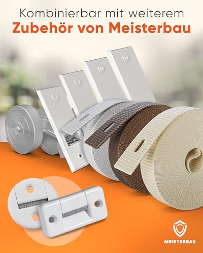 MEISTERBAU - Rolladengurt Abdeckung mit 135mm Lochabstand [6 Stück] - Hochwertige Rollladen Abdeckung [Made in Germany] - Gurtwickler Abdeckung für Rollladengurt 23mm - Robuste Rolladen Abdeckplatte