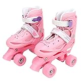 Rollschuhe, 2 in 1 Rosa Rollschuhe Schuhe Rollsport für Kinder Erwachsene Mädchen Frauen Outdoor Indoor (XS)