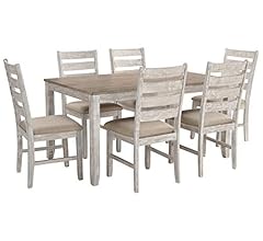 Deal Alert: Signature Design by Ashley Skempton Cottage Dining Room Table Set with 6 Upholstered Chairs, Whitewash - 24% Off!