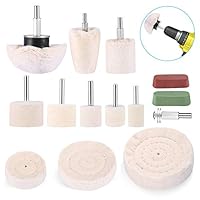 Polieraufsatz für Akkuschrauber Polierscheibe, 11 pcs bürsten satz konischer baumwollsamt Polierpad Wheel Polierkegel Polishing Buffing Pad mit 2pcs polierpaste für Metall
