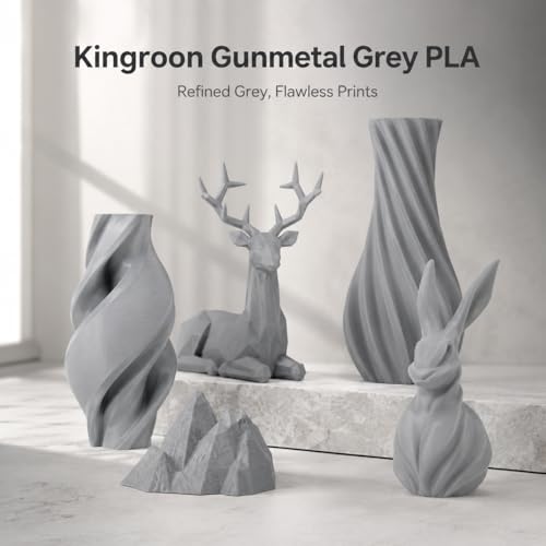 Image of Kingroon PLA Filament 1.75mm Bundle 10KG, 1kg Per Spool 10 Pack, Smooth Printing 3D Printer Filament Bulk, Dimensional Accuracy, + /- 0.02mm Tolerance, Grey