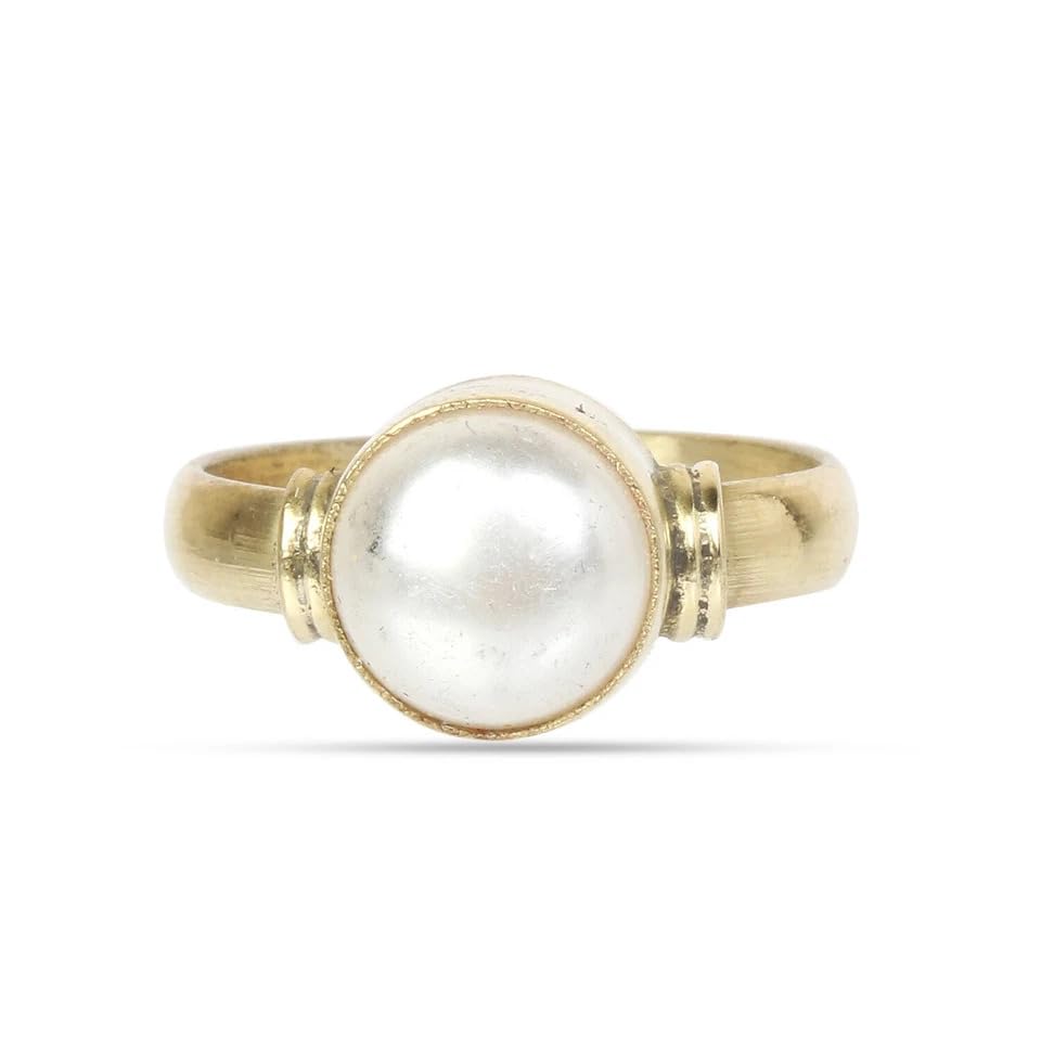 8.25 Ratti Pearl Original 7.42 Carat Pearl/Moti Stone Adjustable Ring For Men And Women With Lab Certified-image-35