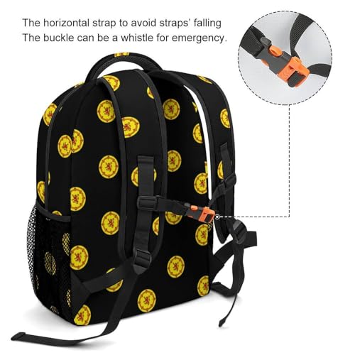 Lion Rampant Circlet Funny Backpack Casual Daypack Lightweight Shoulders Bag for Men Women Cute Print3