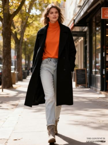 Image of DAIMIDY Turtleneck Sweaters for Women Long Sleeve Pullover Tops | Knitted Material| Soft, Warm and Breathable| High Resilience and Tensile Strength Design| Business Casual Tops| Dailywear