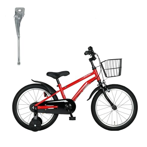 ARCHNESS 子供用自転車 18インチ キッズバイク 幼児 ジュニア 男の子 女の子 カゴ・ 補助輪付き プレゼントに最適 SMB18【組立動画あり】 (シルバースタンドセットスタンドセット, レッド)