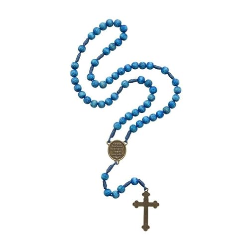 Terço Nossa Senhora Aparecida Azul Madeira 8 mm