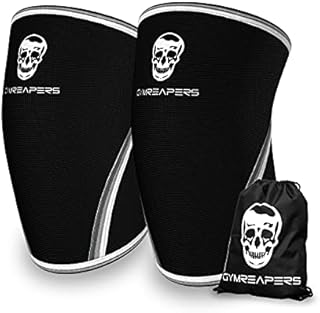 Knee Sleeves (1 Pair) Gym Bag - Knee Sleeve & Compression Brace for Squats, Fitness, Weightlifting, and Powerlifting - Gymreapers 7MM Sleeve Pair - for Men & Women - 1 Year Warranty (Medium)