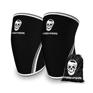 Gymreapers Knee Sleeves (1 Pair) With Gym Bag – IPF Approved – Knee Sleeve & Compression Brace for Squats, Fitness, Weightlifting, and Powerlifting – Gymreapers 7MM Sleeve Pair – For Men & Women – 1 Year Warranty (Large)