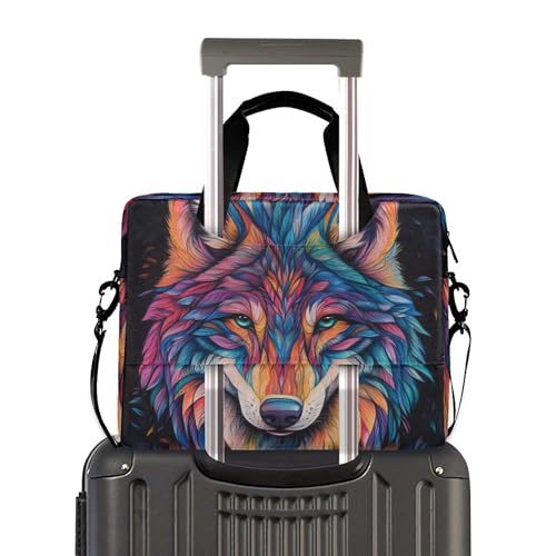 Funda para portátil con diseño de lobo colorido ALAZA 13-15.6 pulg miniatura 3