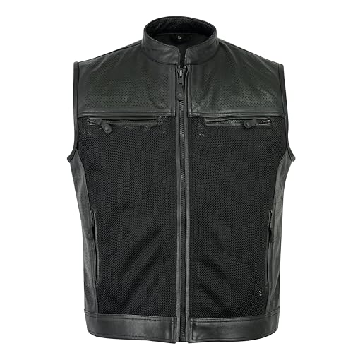 Chaleco de cuero para hombre Leatherick perforado 2