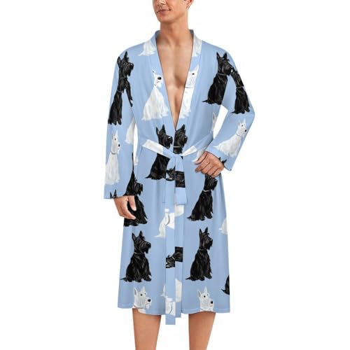 Bata de baño para hombre de perro terrier escocés original para regalo