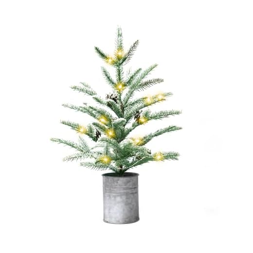 KPCB Árbol de Navidad pequeño con Nieve, Maceta Retro 55 cm