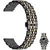 Juntan 7 Beads Quick Release Watch Band, 20mm 22mm Stainless Steel Watch Strap for Men Women, Adjustable Business Metal Watch Bracelet with Butterfly Clasp Multiple Colors