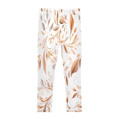 Toddler Girls Leggings Printed Yoga Pants Leggings Brown Leaves for Kids2