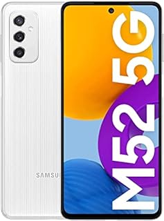 Samsung Galaxy M52 5G Mobile Phone SIM Free Android Smartphone 6GB RAM 128GB Storage White [Amazon Exclusive]