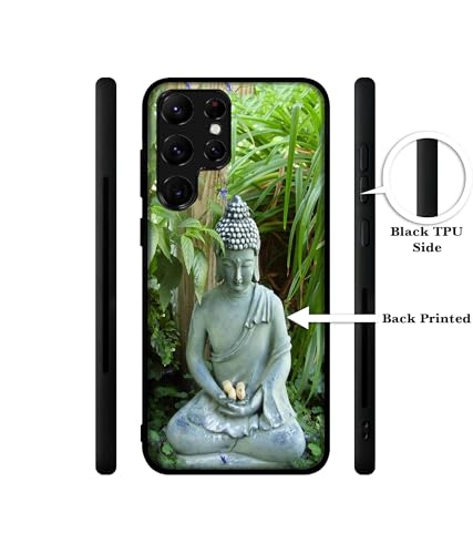 Image of Buddhism Design Premium 2D Printed Metal Back Case Cover for Samsung Galaxy S22 Ultra 5G
