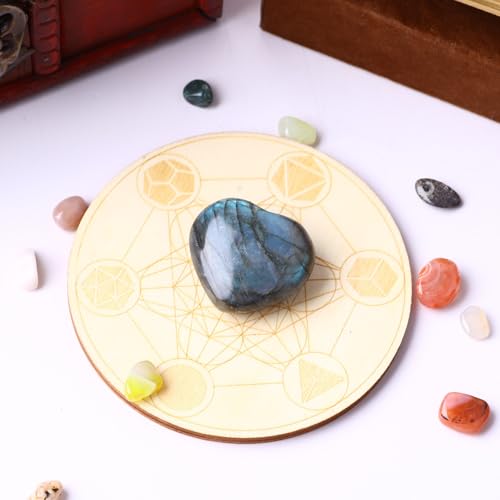 Image of 1.18in-1.97in Natural Labradorite Large Heart Stones Healing Crystals Gemstones Gifts Heart Shaped Rocks for Home Decor Reiki Meditation Women