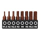 SKZIRI 8-Piece 1/4 Inch Metric Hex Bit Set 1.5mm 2.0mm 2.5mm 3.0mm, 4.0mm, 5.0mm, 5.5mm, 6mm