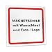 Produktbild Kiwistar Magnetschild - mit Wunschtext und Foto individuell Bedruckt - Werbung für Firma Büro personalisiert für Auto, KfZ LKW (weiß, 10x10 cm)