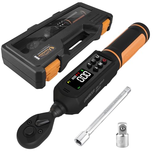 Digital Torque Wrench 1/4 Drive, 1.1-22.1 Ft-lbs/1.5-30Nm Range, Electric Torque Wrench with Dual Direction Ratchet, ±1% Accuracy with Vibration, Buzzer and LED Alert