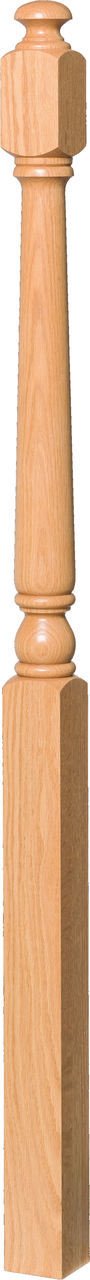 SP-4043A Red Oak Colonial Starting Newel Post
